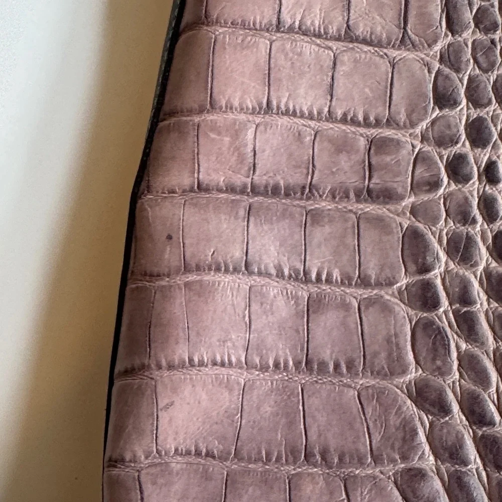 Dooney & Bourke Mauve/ purple Croc-Embossed Shoulder Bag - Picture 5 of 9